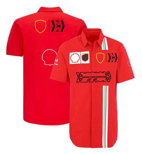 20223 Nuove camicie F1 Colletto polo da uomo Camicie sportive traspiranti a maniche corte Formula 1 T-shirt Uniformi della squadra Top Maglie Personalizzabili