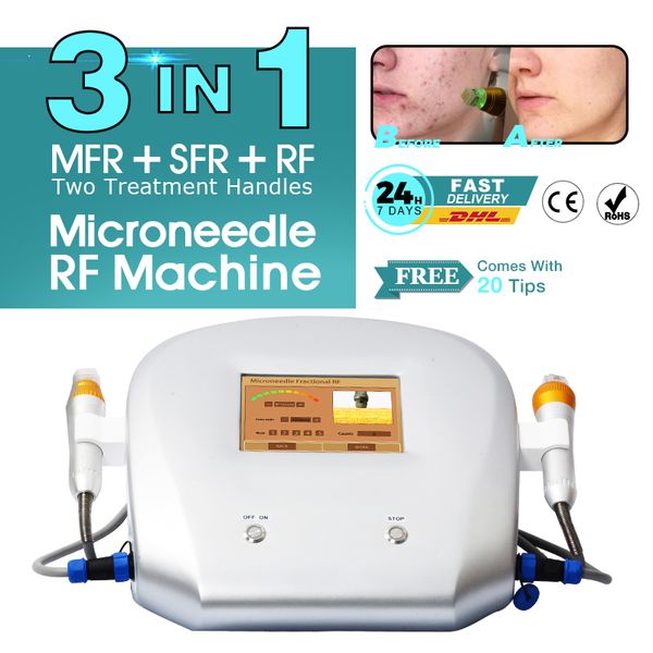 Fabrika fiyatı! Fraksiyonel RF Mikro İte Deal Yüz Kaldırma Akne Tedavisi Güzellik Makinesi SFR MFR 2 Kafaları
