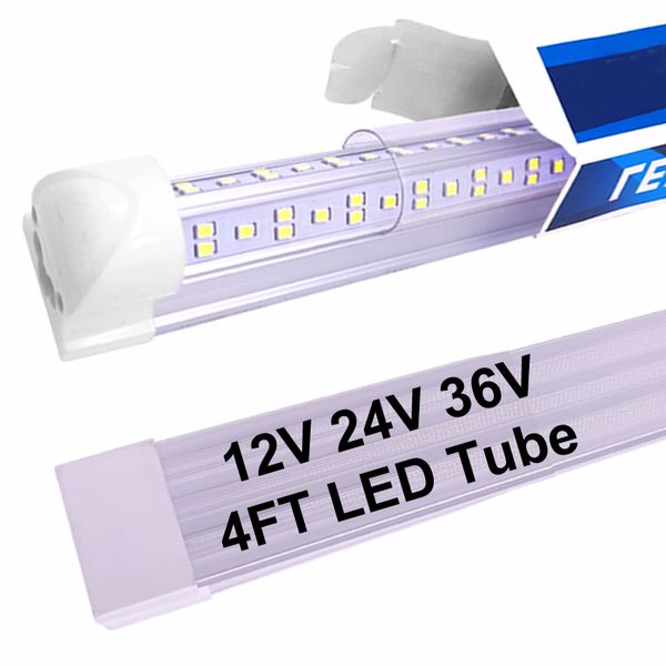 12V 24V 36V Tubos de LED de 4 pés Luzes de lojas 120 cm de 48 polegadas Interior Luzes de luminária LED LUZES DE TRANHA DE LED LUZES DE TRANSHEIRA DE TRANSHEIRA RV VAN CAMPER CAMPER CAMPER OEMLED