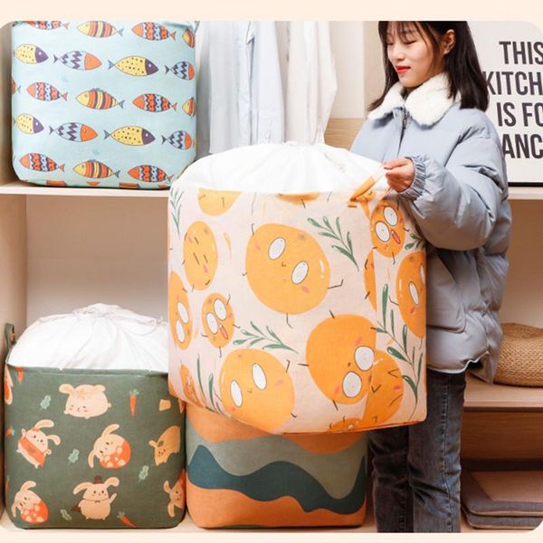 Borse portaoggetti Borsa pieghevole Vestiti con coulisse Coperta Armadio Organizer Grande capacità Giocattoli per bambini Cestino Guardaroba Accessori per la casa StuffStorage