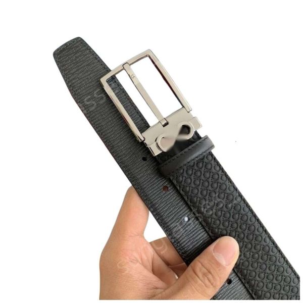 Ferra Belt Designer Gamo Cinto de couro masculino de alta qualidade Cintura Uomo com couro de vaca dupla face pode ser combinado com materiais genuínos muito texturizados e elegantes