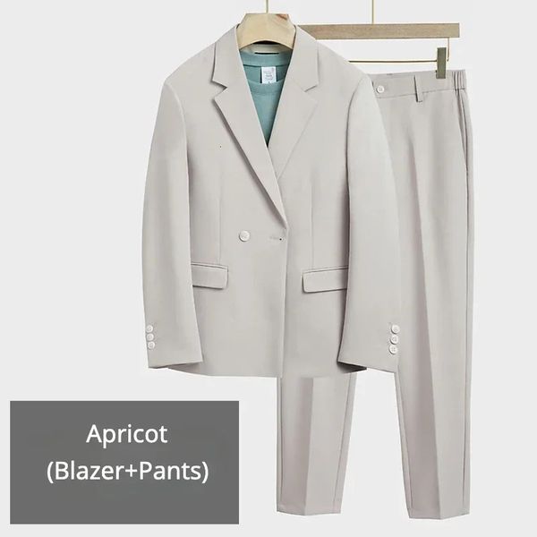 Ternos masculinos Blazers Blazer Calças de Alta Qualidade Moda Casual Terno Estilo Coreano Slim Jacket Calças 2 Peça Set Vestido de Noiva Festa S 5XL 231121