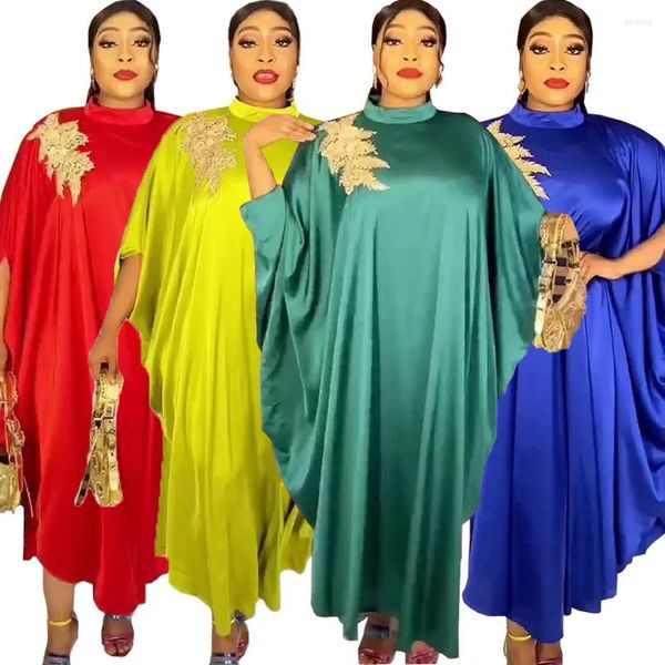 Roupas étnicas Vestidos Africanos para Mulheres 2023 Plus Size África Dashiki Roupas Roupas Muçulmanas Abaya Dubai Kaftan Cetim Maxi Vestido Boubou