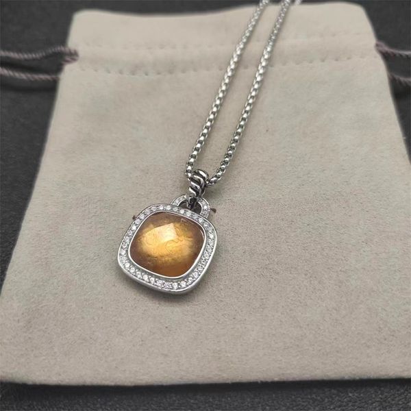 Ожерелья с подвесками из серебра 925 пробы DY Diamond Heart Подвеска дизайнерское ожерелье для женщин и мужчин Высококачественная роскошная ретро-цепочка Madison Chain dy Ожерелье Роскошный новогодний подарок uf