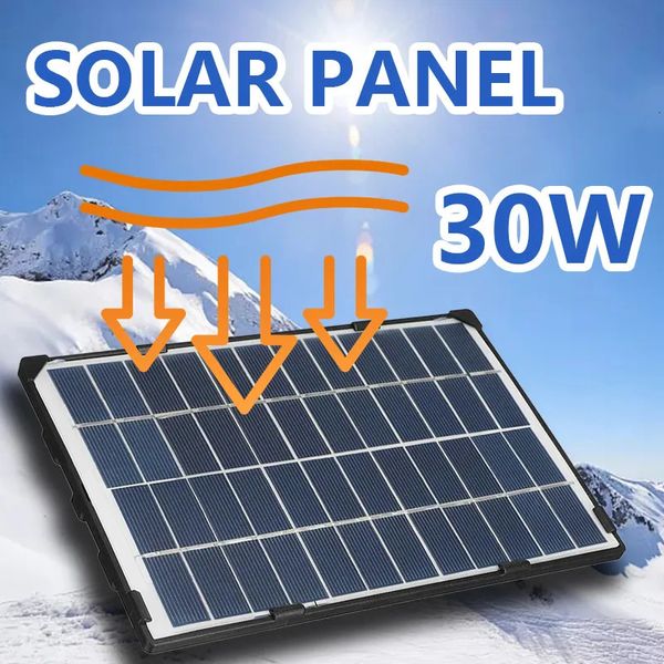 Carregadores Ao Ar Livre 30W Painel Solar Portátil 12V DC para Câmera Segurança Supervisão Quintal Lâmpada Luz de Rua Carregador de Bateria Seguro 231120