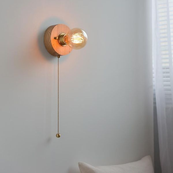 Настенная лампа бревенчатая спальня для спальни дизайнер витрин поставляется с выключателем
