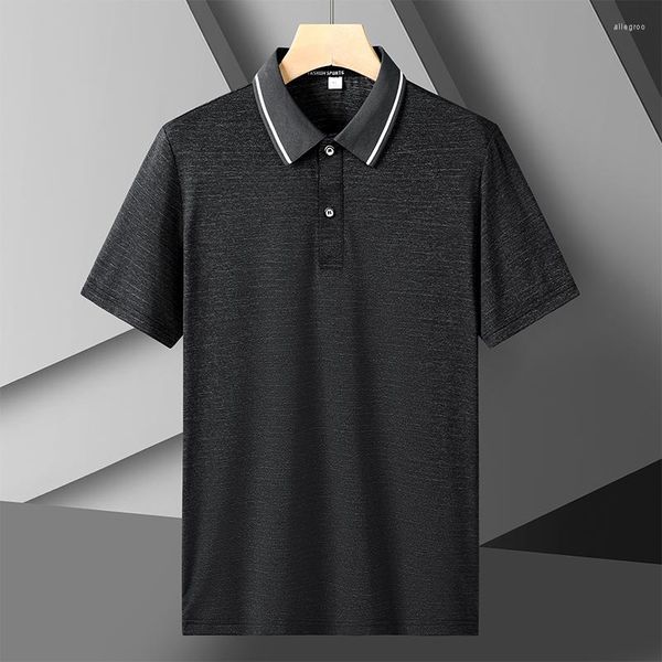 Polo da uomo Sport Streetwear Moda Oversize 6XL 7XL 5XL Polo nera bianca Stile giapponese 2023 Estate maniche corte Top T-shirt