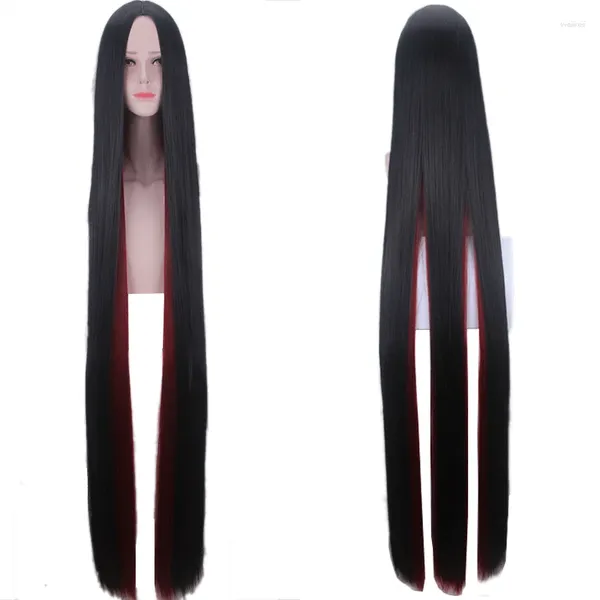 Fontes de festa anime 150cm terra do brilhante cosplay perucas de fantasia para mulheres houseki no kuni bort preto vinho vermelho peruca de cabelo reto