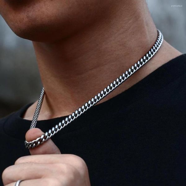 Catene Larghezza 3/5/7 / 9MM Hip Hop Cuban Link Collana in acciaio inossidabile per uomo Basic Simple Rapper's Choker On Neck Fashion Jewelry