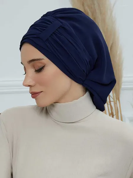 Roupas étnicas Chapéu Muçulmano Hijabs para Mulher Cap Instantâneo Mulheres Islâmicas Turbante Senhoras Envoltório de Cabeça