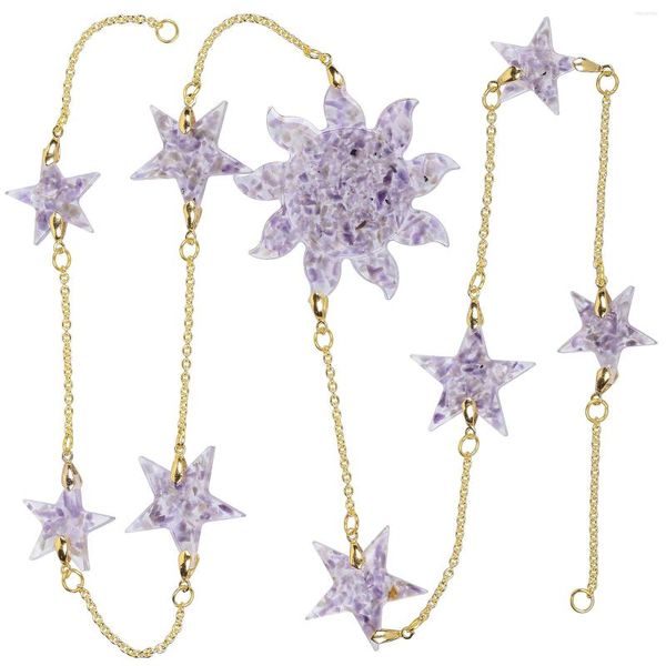 Bolsas de joias Tumbeelluwa Twinkle Star Sun Garland Resina pendurada Ornamentos curativos Casculos de cristal Chain Golden para sala de estar da parede de TV