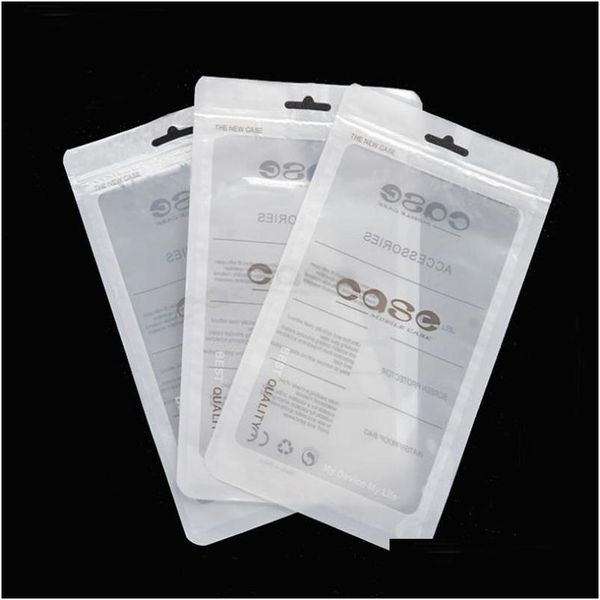 Bolsas de embalagem 1000pcs/lote 12x21cm de zíper de zíper de plástico acessórios celulares capa móvel pacote de embalagem por atacado LZ0779 Drop de dhdz0