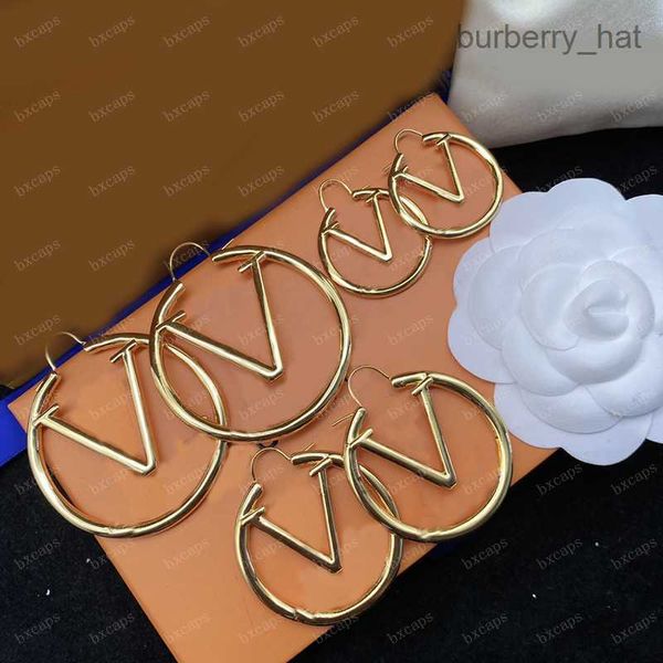 3cm 4cm 5cm Gold Ohrstecker Designer für Frauen Jewlery Brief Ohrstecker Luxusmarke Hoop Ohrring Hochzeit mit