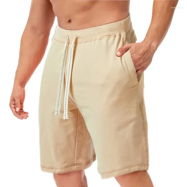Erkek şort gevşek yaz rahat beş noktalı pantolon plaj büyük boyutlu ip spor fitness