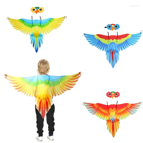 Schals Halloween Kinder Papagei Flügel Mantel Kopfbedeckung Set Bühne Leistung Requisiten Mädchen Jungen Cosplay Kleidung Zubehör