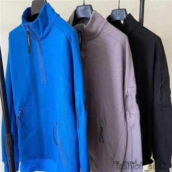 Erkek Hoodies CP Şirketleri Sweatshirts 2023 Sonbahar ve Kış Stand Yaka Sıradan Sporlar Yarım fermuar Gençlik Açık Hava Öğrenci Taşları CP Comapny 7257 294