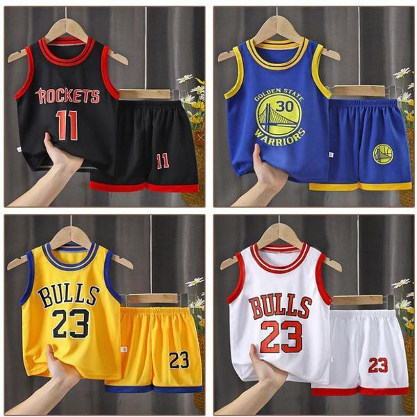 Completi di abbigliamento 2 3 4 Vestiti per bambini di 5 anni Tuta sportiva da basket per ragazzi Pantaloncini estivi Pantaloncini Tuta per bambini in due pezzi Sottile traspirante 230421