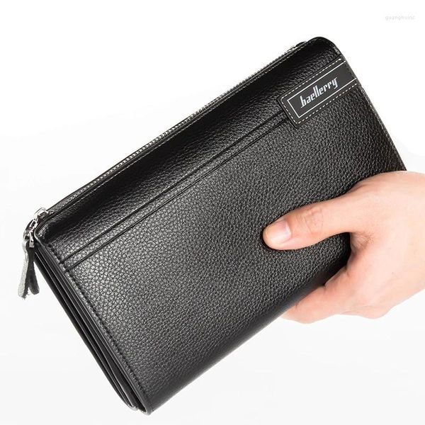 Brieftaschen Großhandel Herren Handtaschen Koreanische Ausgabe Business Multifunktionale Mode Reißverschluss Klassische Schwarz Kaffee Brieftasche Paket Geldbörse