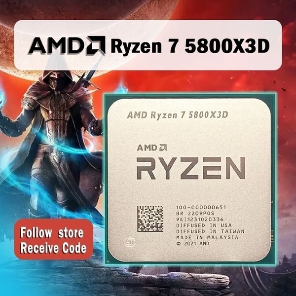 CPU Ryzen 7 5800x3D R7 34 GHz 8 Core 16 Fildo CPU Processore Zen3x3D DDR4 105W 7NM L3 96M 100000000651 SOKET AM4 231120