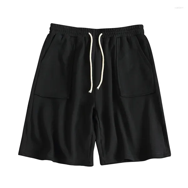 Shorts masculinos 2023 moda coreana tendência juventude calças casuais soltas cor sólida calças de 5 pontos no verão