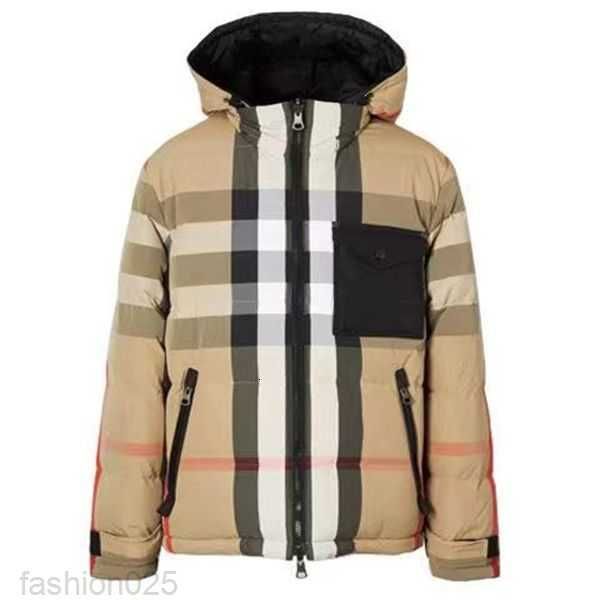 2023 nuova giacca con cappuccio da uomo Piumino classico in cotone scozzese Giacca invernale ispessita unisex Un cappotto Giacca nera con due lettere Giacca caldaPMZY