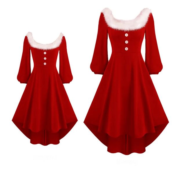 Família combinando roupas de Natal família olhar mãe e eu vestidos roupas adultos crianças vestidos de inverno mãe filha combinando família roupas de festa de natal 231120