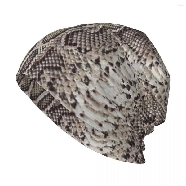 Berets SnakeSkin Print Knit Hat Hip Hop Golf Cap Caps para mulheres homens