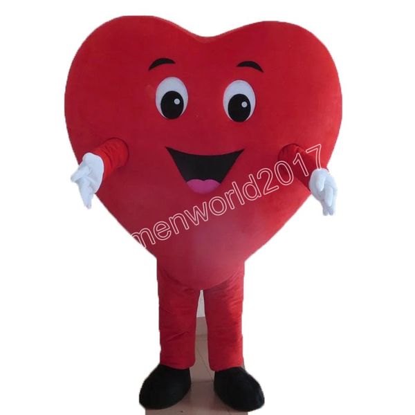 Halloween coração vermelho mascote traje simulação personagem dos desenhos animados roupas terno adultos tamanho outfit unisex aniversário natal carnaval fantasia vestido