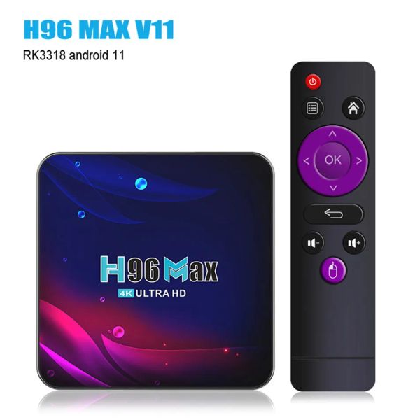 Smart TV Box 4K Android 11 con WiFi 4GB RAM 64GB ROM 5G Wifi per Netflix DLNA Tv Set top Box Lettore multimediale H96 Max V11 ZZ