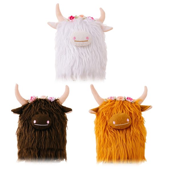 Produttori all'ingrosso 3 colori 23 cm yak scozzese Highland Cow peluche giocattoli cartoni animati bambole periferiche televisive per regali per bambini