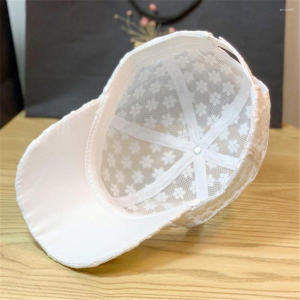 Ball Caps Lace FlowerThin Baseball Cap Damen Sommer Sonnencreme Sun Hollow Hat Atmungsaktiv Süß