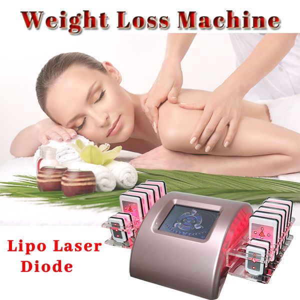 Lipo Laser Máquina de Perda de Peso Corpo Emagrecimento Diodo Lipolaser Remoção de Gordura Dispositivo Portátil 14pcs Almofadas Disponíveis