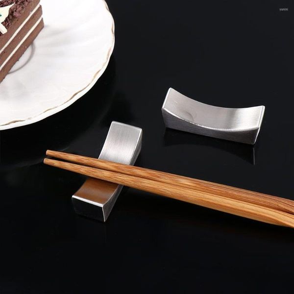 Pauzinhos de pauzinhos chineses suporte aço inoxidável descanso de suporte metal reutilizável colher de cozinha de cozinha acessórios de mesa de mesa