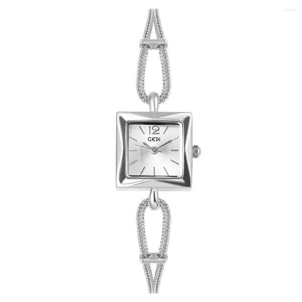 Relógios de pulso GEDI Mulheres Relógio Minimalista Elegante Senhoras Ins Chic Design Pulseira Quadrado À Prova D 'Água Relógio de Quartzo Reloj Para Mujer