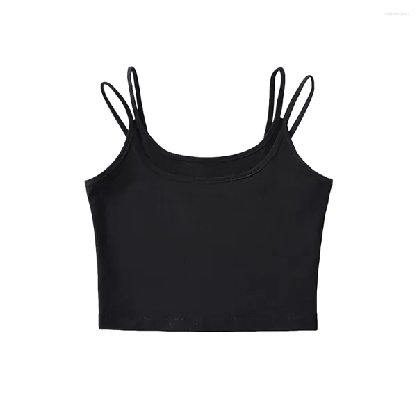 Serbatoi da donna Y2k Magliette e camicette Sexy Carino Nero Crop Per Le Donne 2023 Estate 2 Cinghie Halter Top Rosa Vestiti Canotta Corsetto Bianco