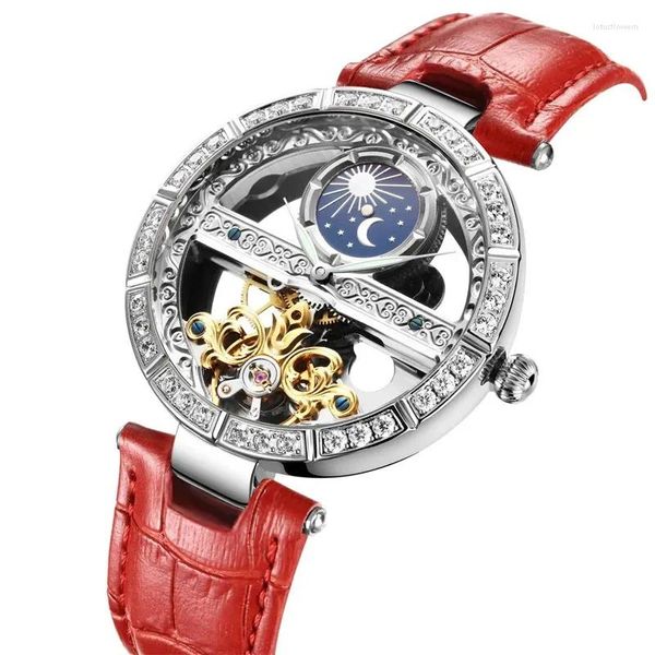 Orologi da polso SENORS Orologio da donna di marca Orologio meccanico automatico dal design trasparente Reloj Para Mujer 2023