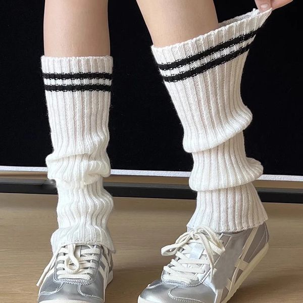 Çorap Çorap Koleji Moda Kadın Çizgili Bacak Isıtıcıları Lolita Uzun Örme Taytlar Japon Kış Kawaii kol ayak bileği 231120