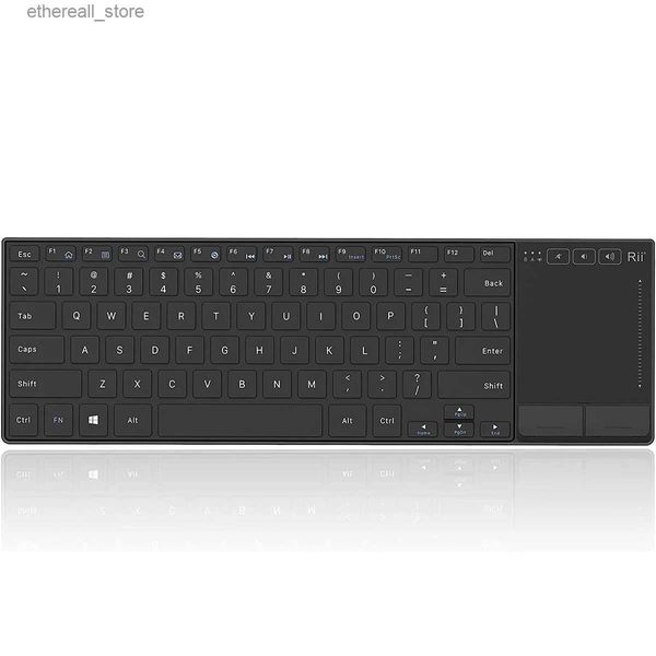 Klavyeler Rii K22 Çok Dokunlu Dokunmatik Pad ile Mini Kablosuz Klavye PC MAC Dizüstü Bilgisayar Windows Tablet Q231121