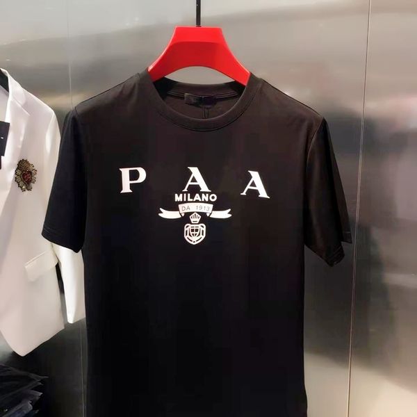 Neue erweiterte Version Herren T-Shirt Italien trendige Kleidung Dreieck Brief drucken Paar Sommer Baumwolle Rundhals Herren Damen Mode Eurocode Kurzarm Teesss