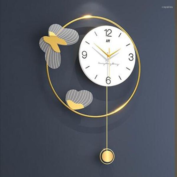 Wanduhren 3D Big Nordic Swing Clock Schmetterling Wohnzimmer Dekor Modernes Design Home Silent Restaurant Hanging Horologe