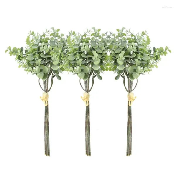 Dekoratif çiçekler yapay çiçek el buket okaliptüs yaprağı para demeti düğün ev dekorasyon yeşil bitki düzenleme