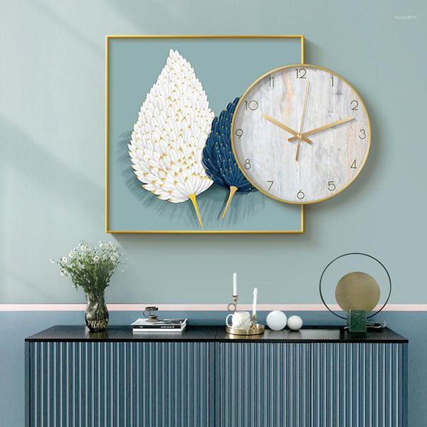 Relógios de parede Modern Minimalist Clock minimalista Luxo digital elegante Tabela de design incomum Horloge Metal Murale Home Decoration LQQ35XP