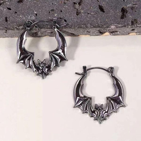 Creolen Punk Vintage Fledermaus Anhänger für Frauen Gothic übertrieben Haken Ohrring Halloween Geist Festival Zubehör Party Schmuck