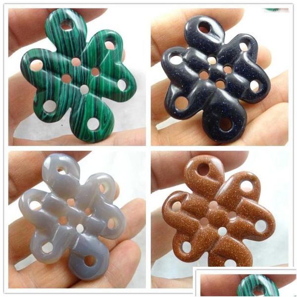 Colares pendentes de pedra natural chinês kartz de cristal turquesa Agates Aventurine para colar de jóias DIY DRO DHGARDEN DHMJT