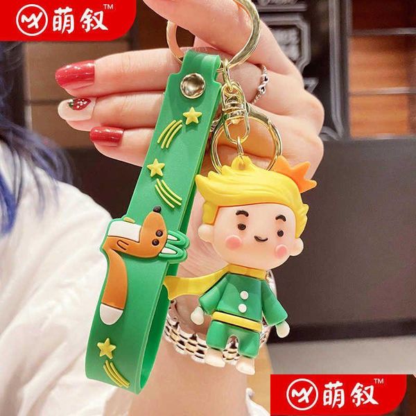 Chaveiros Lanyards Criativo Personagem de Desenho Animado Chaveiro Pingente Bonito Acessórios Epóxi Veículo-Uso Chaveiro Círculo Pequeno Príncipe D Dhxpb