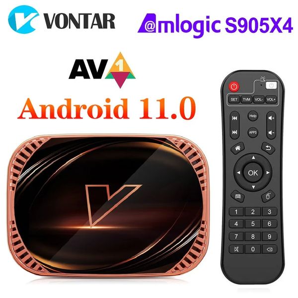 Set Top Box VONTAR X4 Amlogic S905X4 Smart TV Android 11 4GB 128G 32GB 64GB Wifi BT AV1 Lettore multimediale TVBOX 4K 1000M top box 231121