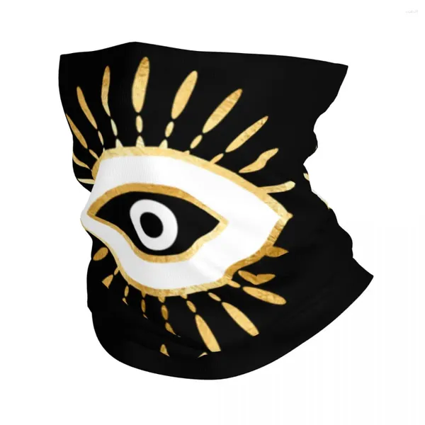 Bandane Lamina d'oro Malocchio Nero Arte Bandana Inverno Scaldacollo Donna Antivento Avvolgente Sciarpa per Sci Mistico Spirituale Ghetta Fascia per capelli