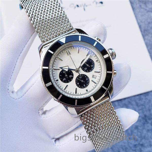 bigseller_watch deri çelik yüzüğü rologio lüksler saat ustası aydınlık 45mm erkekler saat 8800 kuvars james 007 vk zaman kodu izleme spor saati