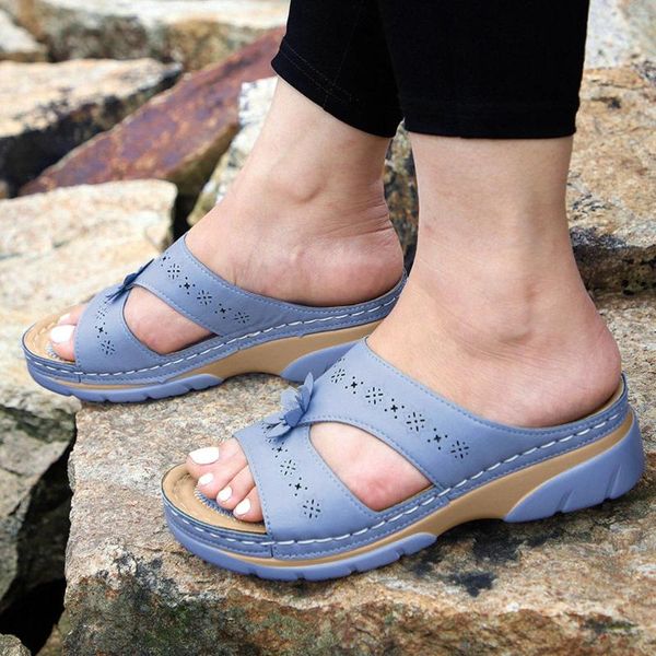 Sandali Scarpe estive Zeppe Traspiranti Moda Donna Spiaggia Fiori Punta da donna Taglia 11