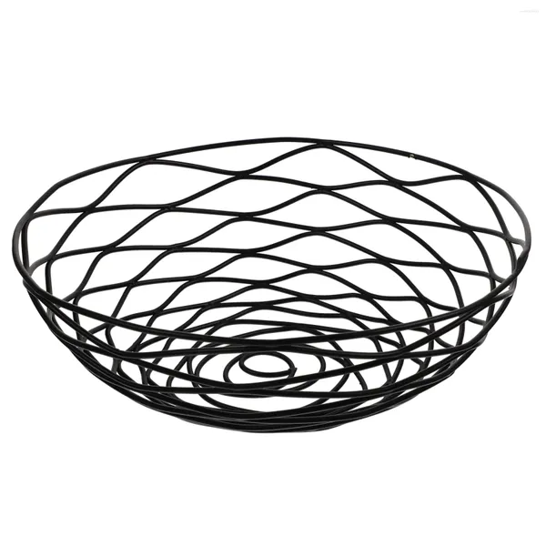 Наборы столовой посуды El Fried Basket Многоцелевой держатель для фруктов Железный хлеб Черная проволока